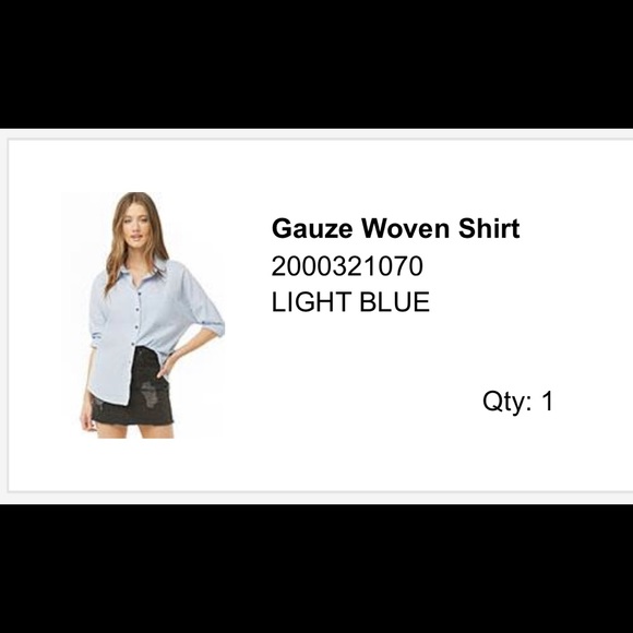 Forever 21 blue button down shirt - Picture 1 of 5